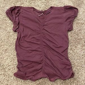 Maroon free people top with rouge detail
